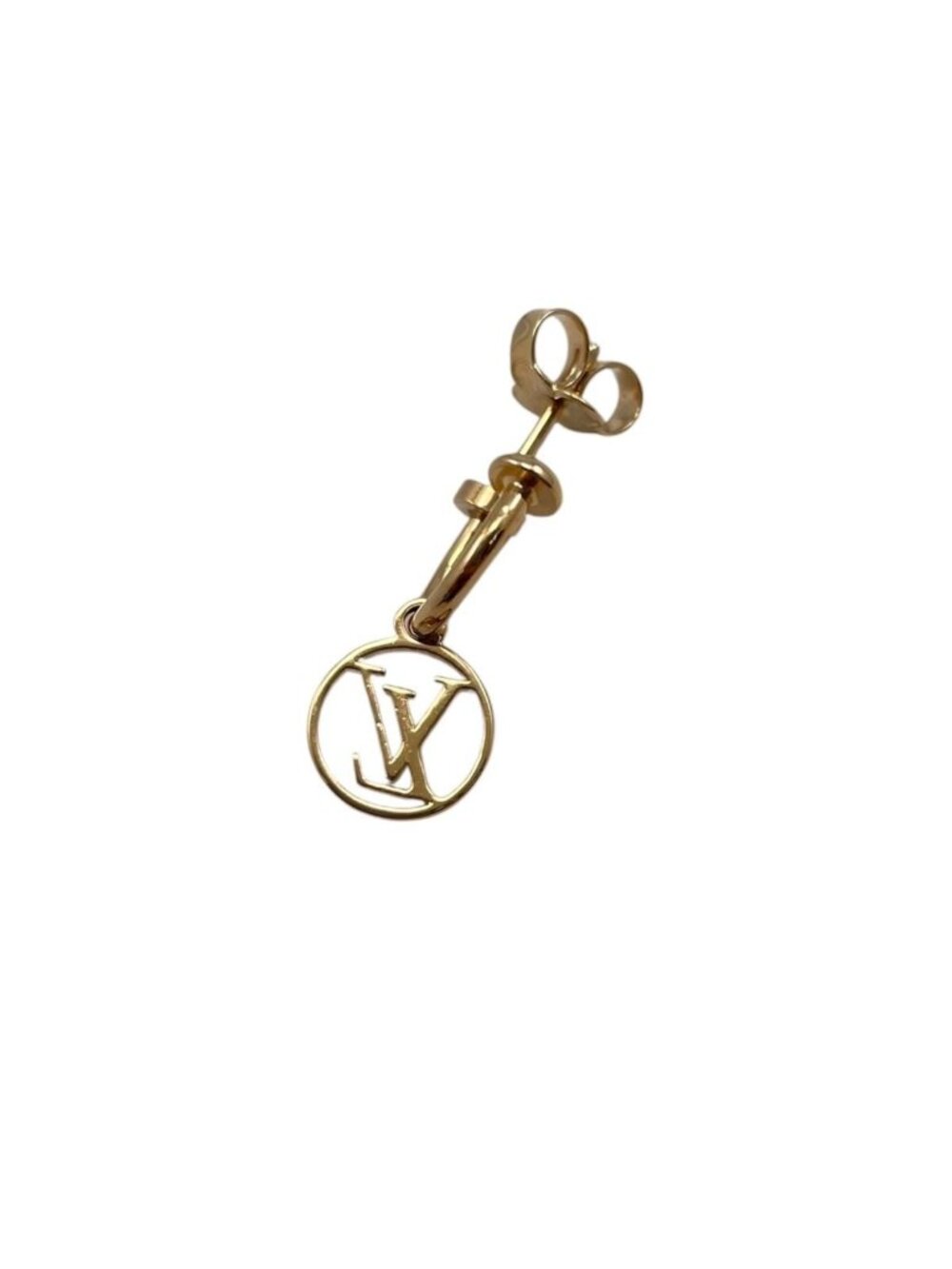 Louis Vuitton Earrings Blue Monogram Flower LV Circle Gold - Picture 4 of 8